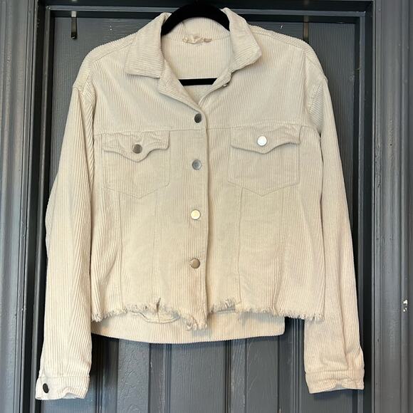 Altar’d State Brienne Ivory Corduroy Shacket | Size XS - Picture 1 of 7